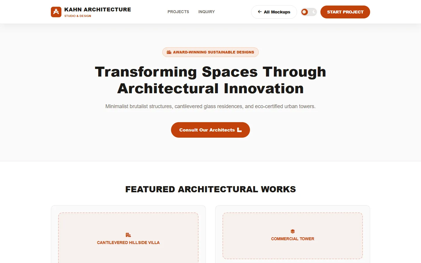 Architecture Firm Wireframe Preview