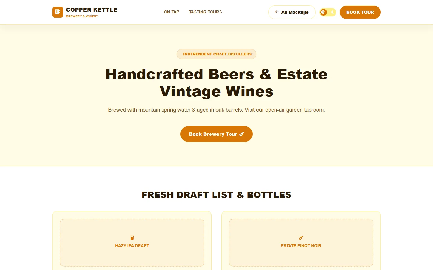 Craft Brewery Wireframe Preview