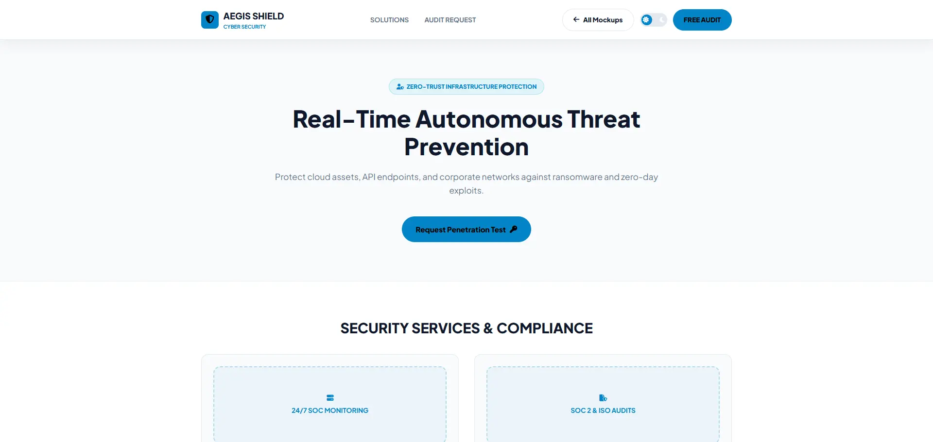 Cybersecurity SOC Wireframe Preview