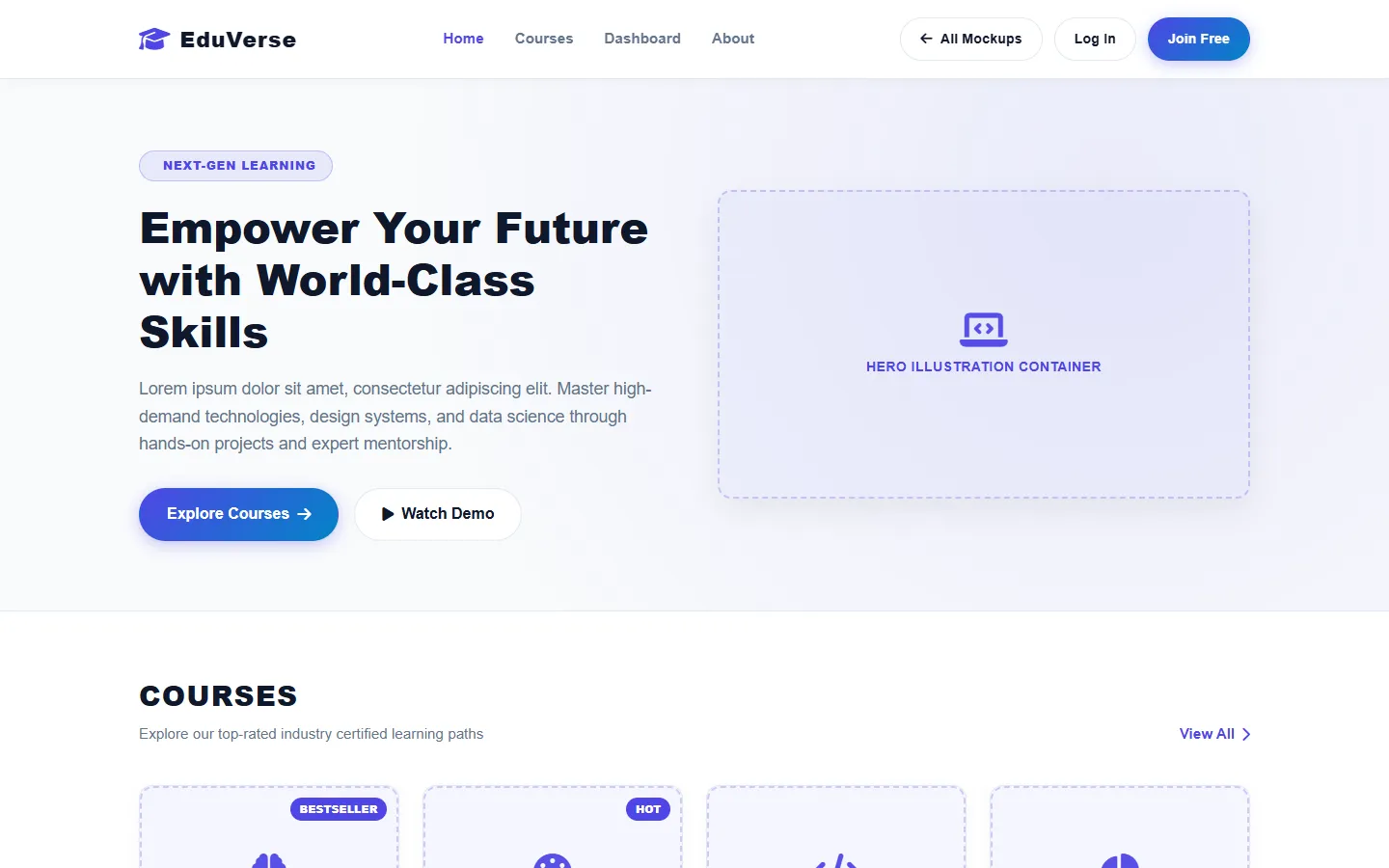 Educational Website Wireframe Preview
