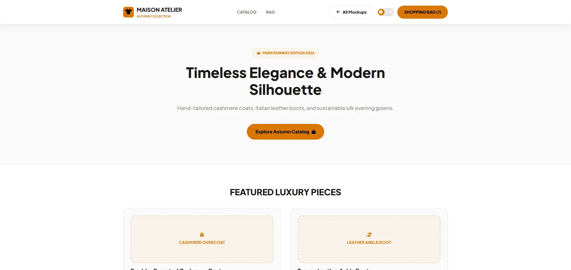 Fashion Store Wireframe Preview