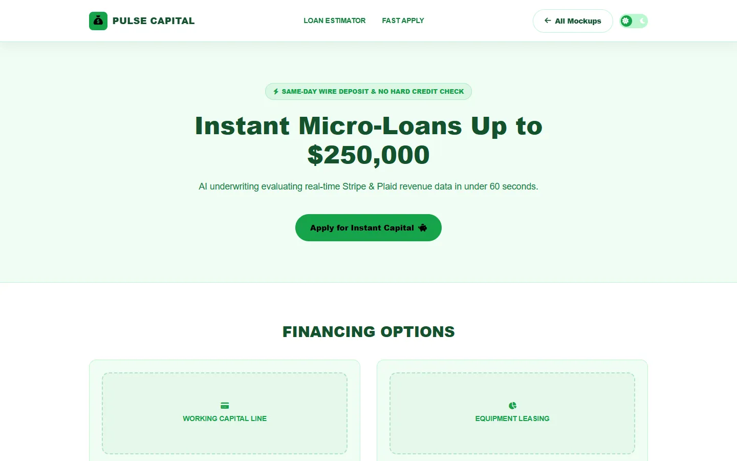 Fintech Micro-Loans Wireframe Preview