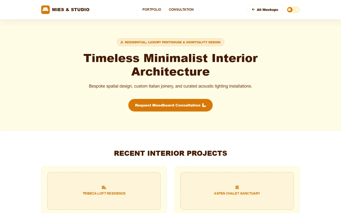Interior Design Wireframe Preview