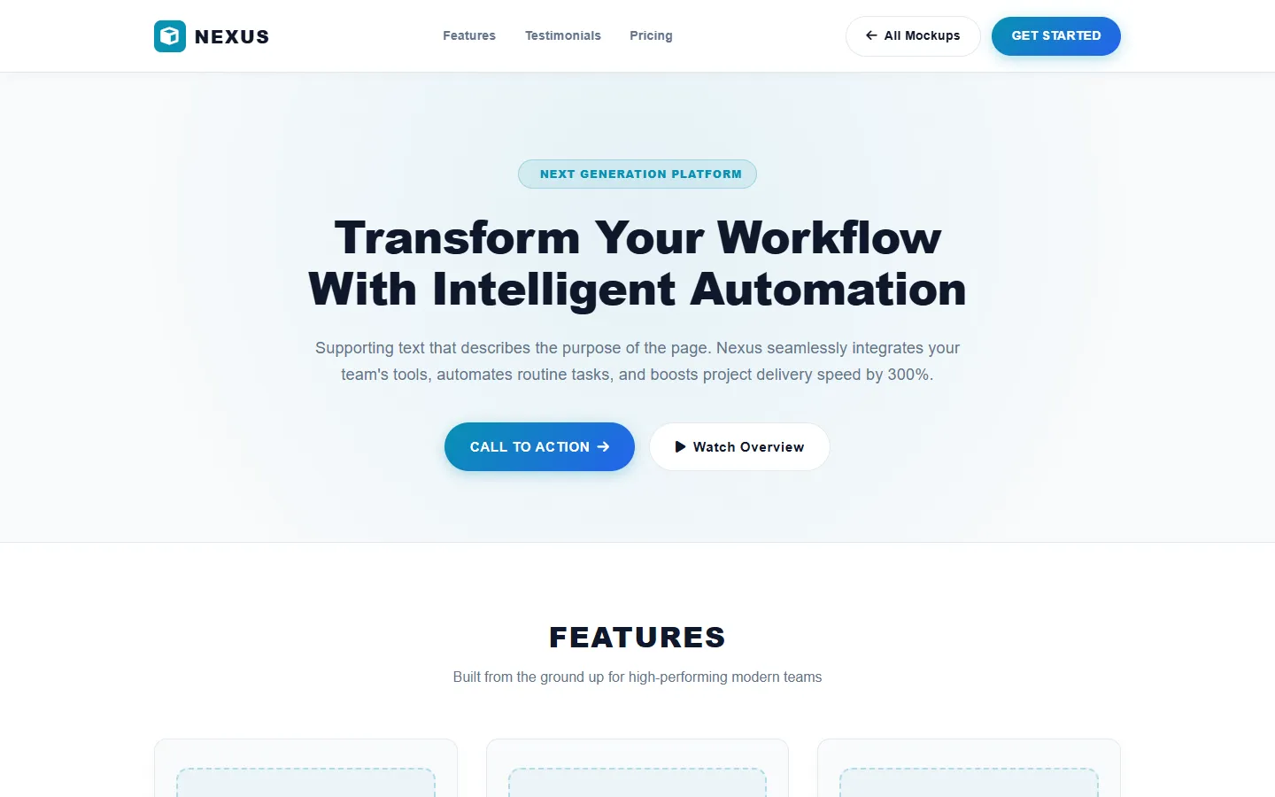 Landing Page Wireframe Preview