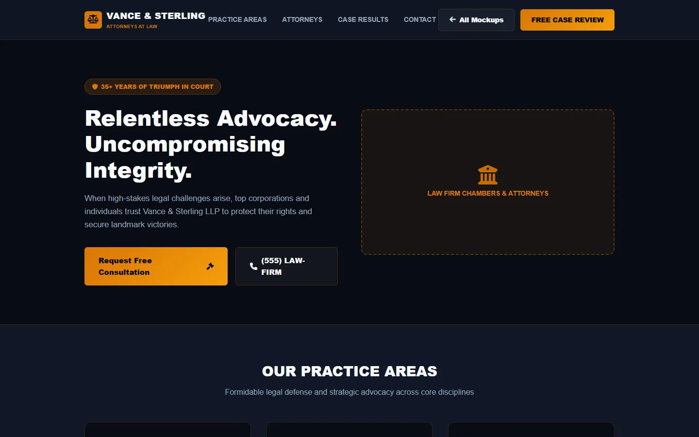 Law Firm Wireframe Preview
