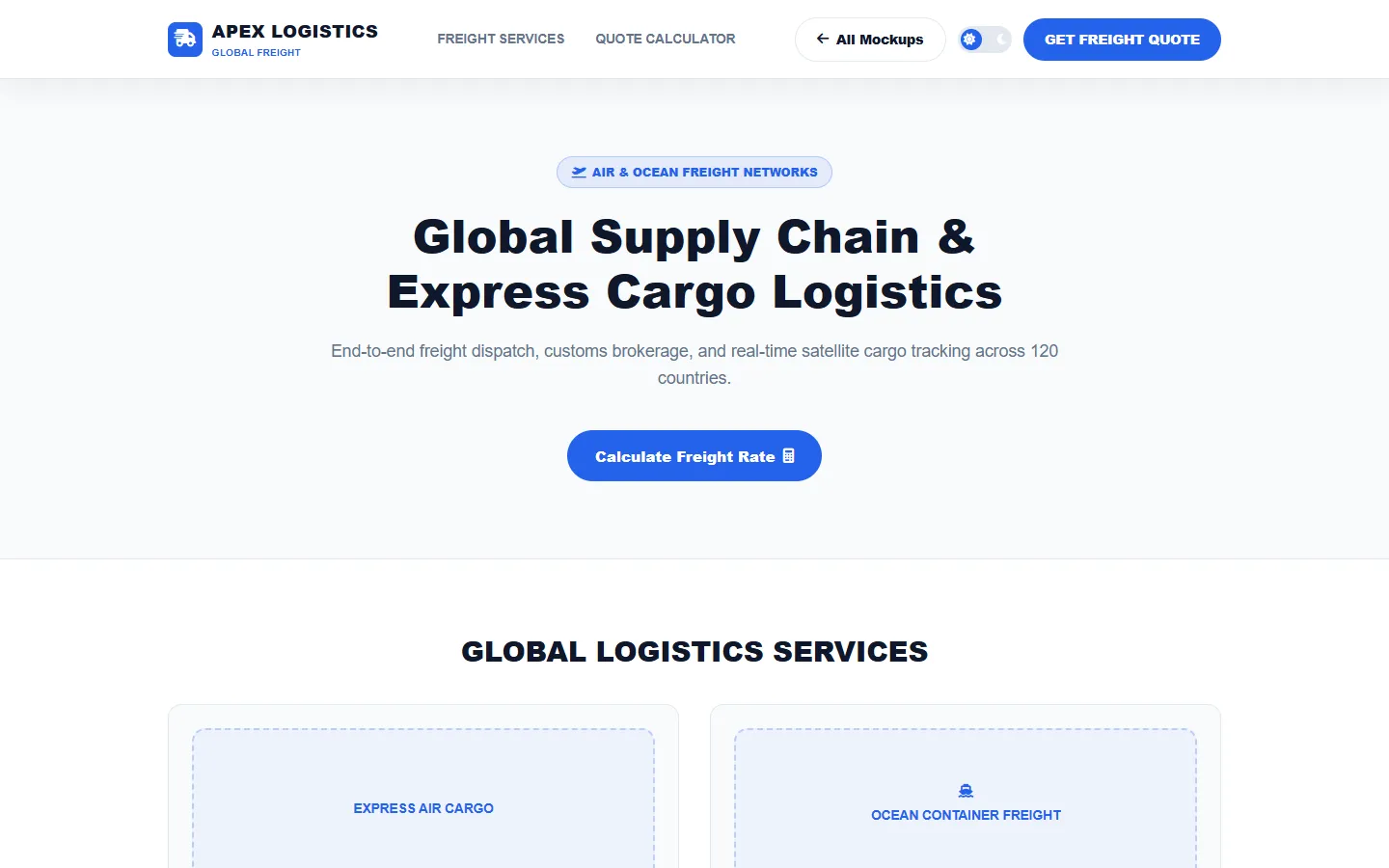Logistics & Freight Wireframe Preview
