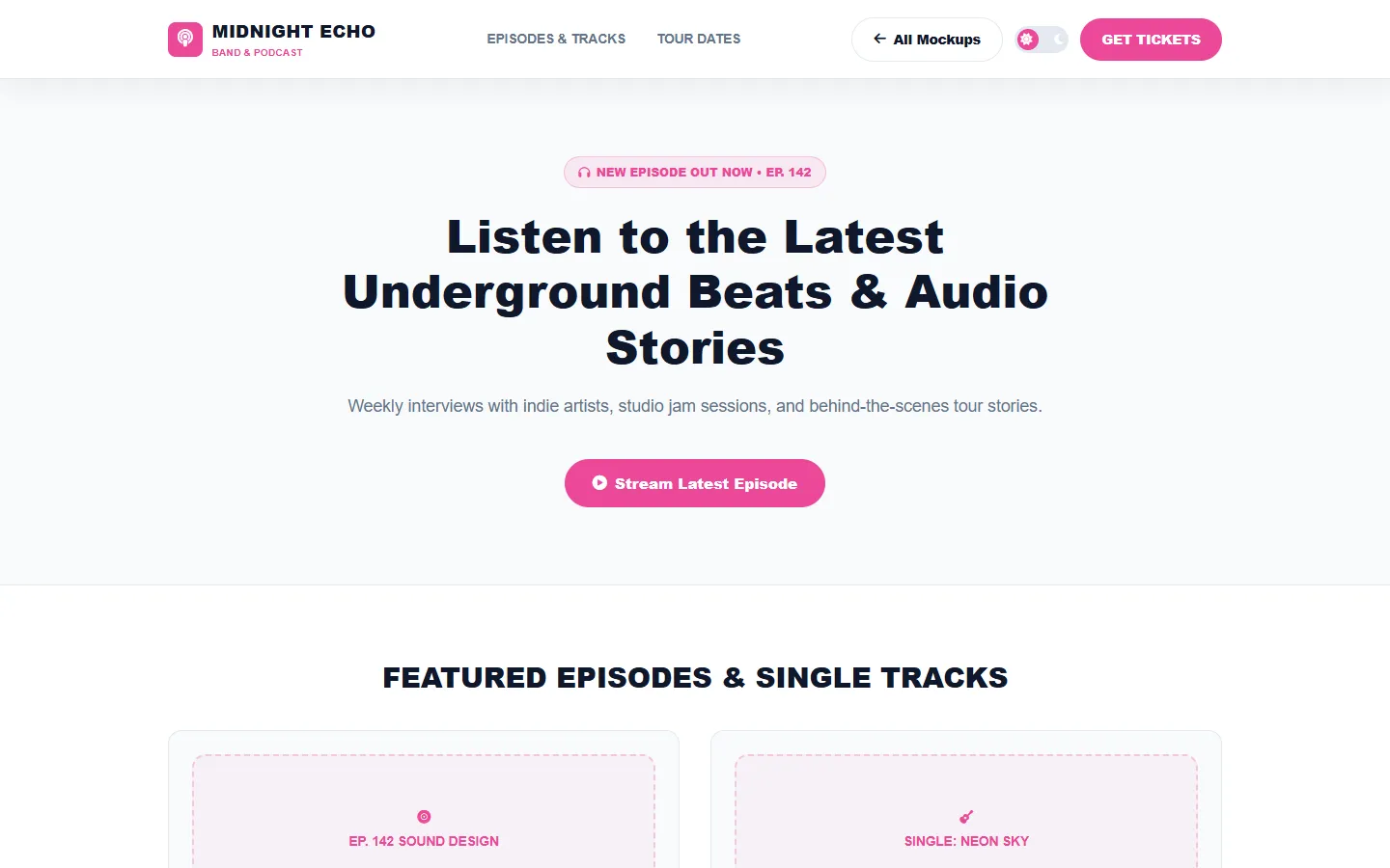 Music & Podcast Wireframe Preview