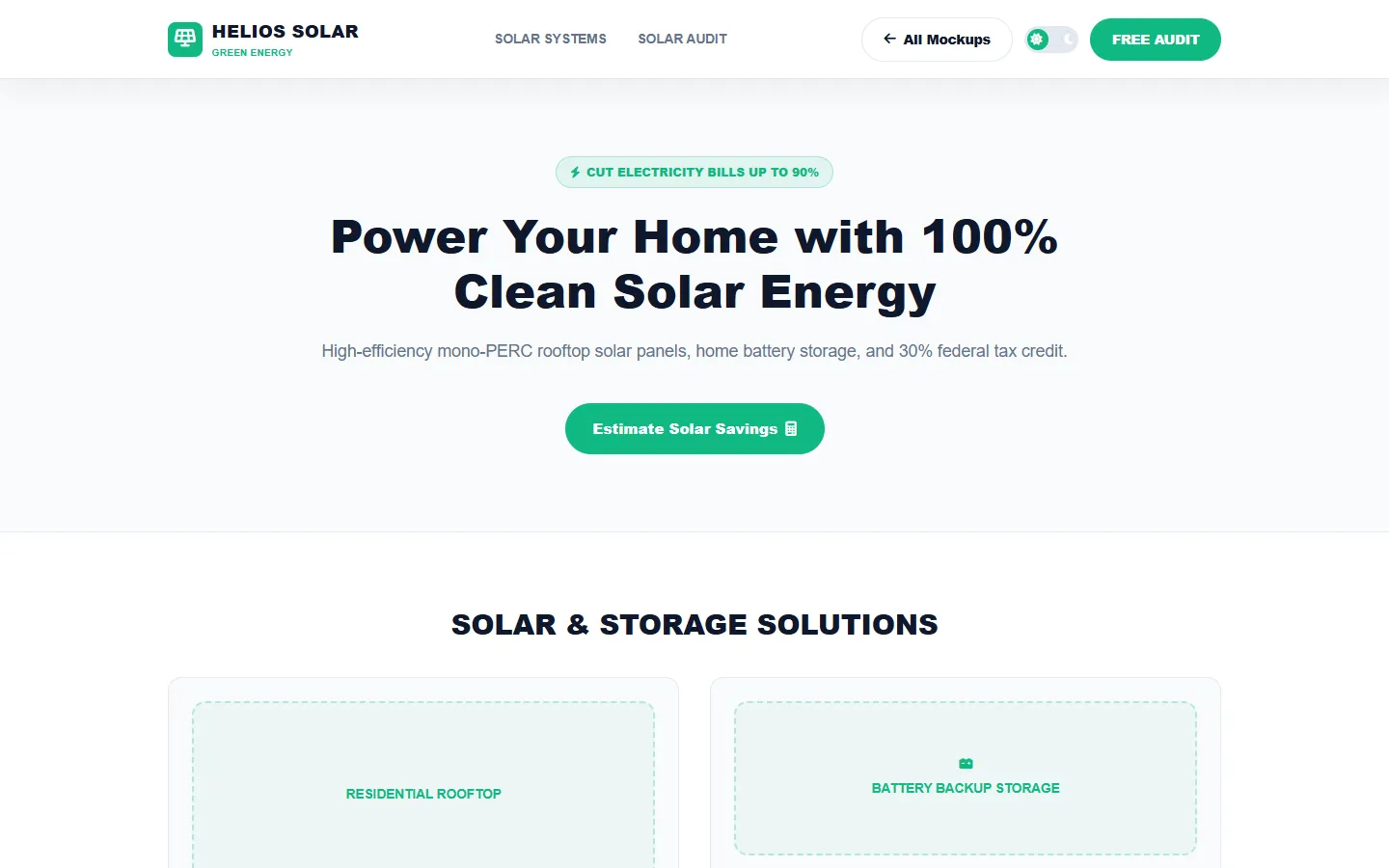 Solar Energy Wireframe Preview
