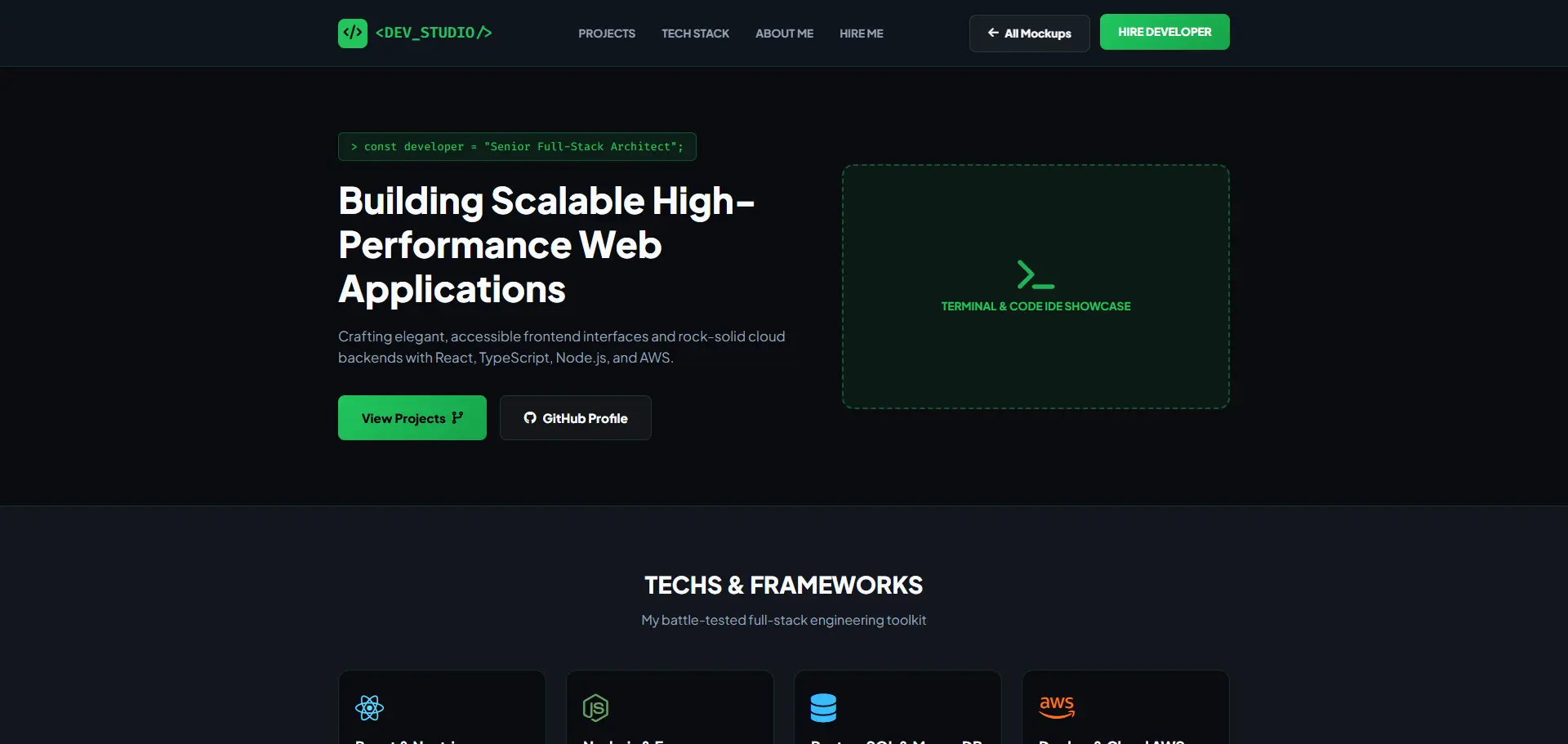 Web Developer Portfolio Preview
